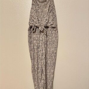 Maurices Black and Cream Patterned Jumpsuit